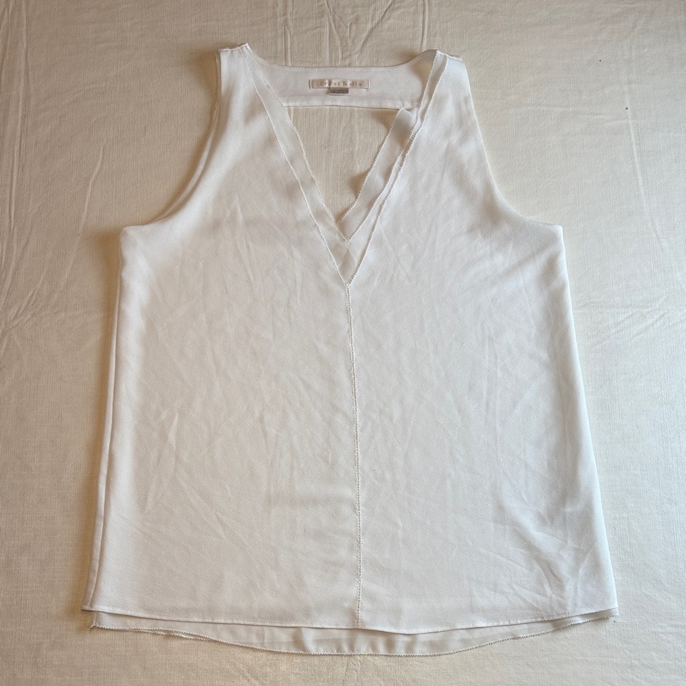 Cooper & Ella Women's White V-Neck Layered Tank Top Size S